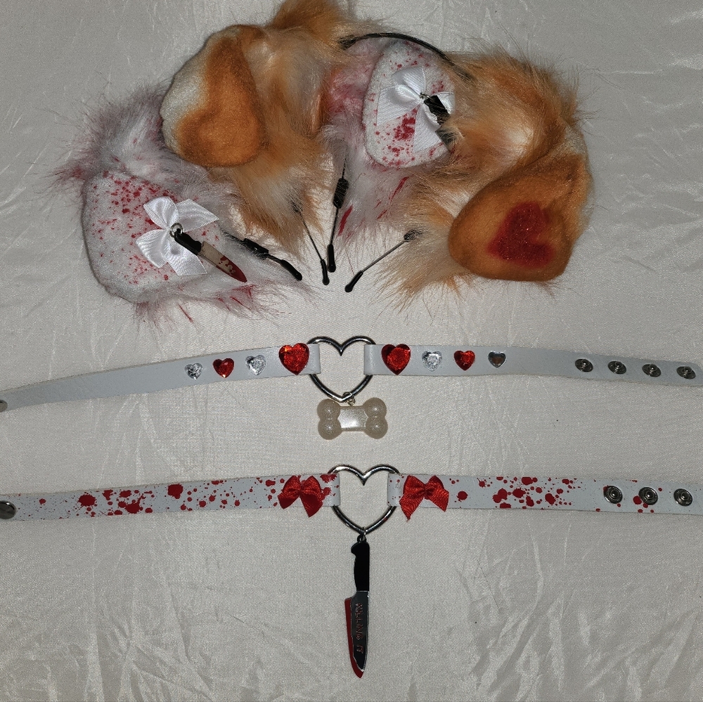 Custom Dog Ear Headbands with Maching Collars